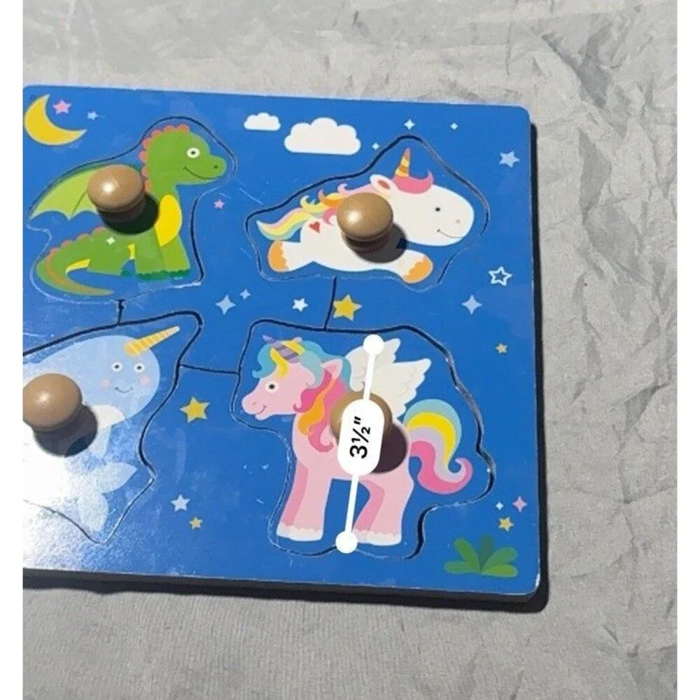 Spark Create Imagine Wooden 4 Pieces Mini Puzzle Magic Creatures, 18m + Toddler